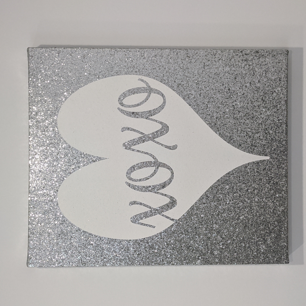 XOXO Sequined Wall Art Canvas Home Decor